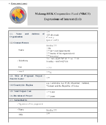 Expression Of Interest Sample